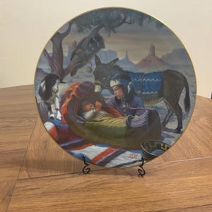 Vintage Plate Papoose by Perillo 1983, Limited Edition and Signed by the Artist Dish number 3226 out of 3500, Comes with plate holder
