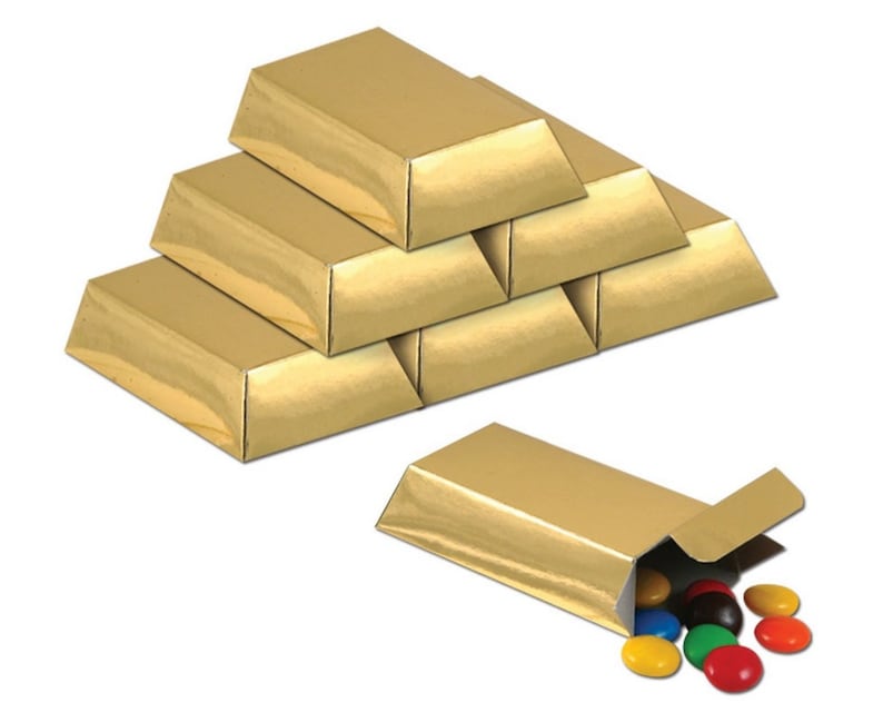 Foil Fold Your Own Gold Bar Favor Boxes Party Accessory 12 Etsy