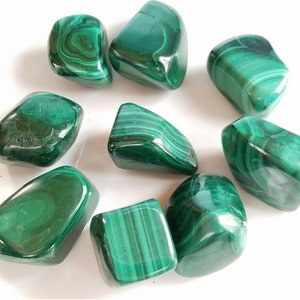 Half Pound 8 oz Malachite Tumbled Stones 0.75-1&quot; Stones, 1/2 lb Tumbled Malachite Scorpio Birthstones, Crystal Gemstone For Jewelry Creation