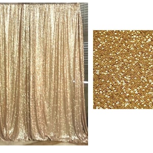 Gold Sequin Wedding Curtain 3 Ft by 7 Ft Backdrop Sequin, Craft And Add Elegant Shiny Sequins For Special Events, Party, Weddings, Birthday