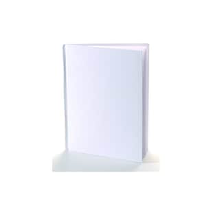Puede incluir: Un cuaderno blanco con tapa dura. Las páginas son de un blanco brillante y la cubierta es lisa. El cuaderno está de pie, listo para usar. Ideal para escribir, dibujar o tomar notas. Un diseño simple y elegante.