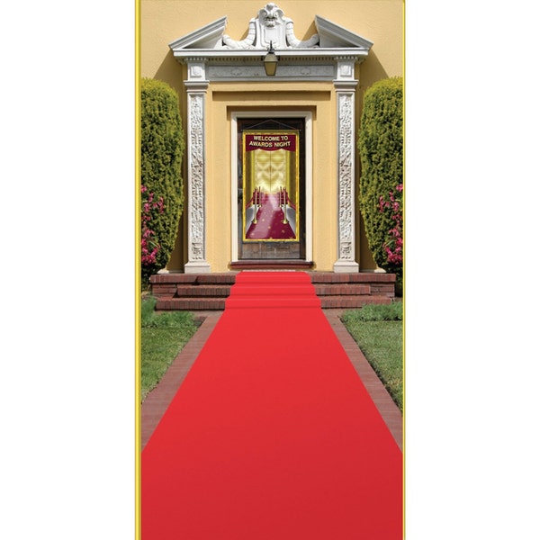 Red Crafting Floor Fabric Poly Material Aisle Runner 24 Inch by 15 foot, Delicate Lightweight Poly For Craft Cut Or Wedding Aisle Runner