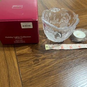 Bougie votive de la collection de lumières de vacances Mikasa vintage 1980, cristal ange Mikasa, vase ange en cristal pour décoration de bougie