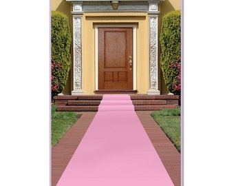 Pink Crafting Floor Fabric Poly Material Aisle Runner 24 Inch by 15 foot, Delicate Lightweight Poly For Craft Cut Or Wedding Aisle Runner