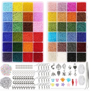 Glass Seed Beads 40000 Pieces 2mm 12/0, For Jewelry Making Of Necklaces Or Rings Or Bracelet Kits, Seed Bead Jewelry Making Kit Gift Set