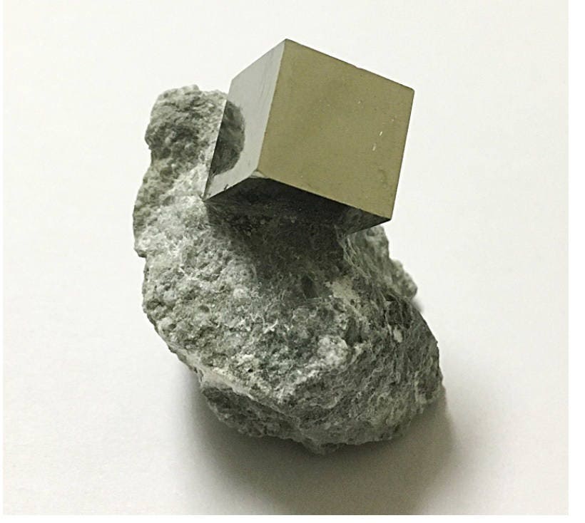 Natural Pyrite Cube in Matrix, Unique Pyrite Focus Cube Stone for ...