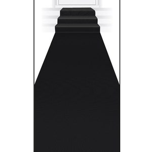 Black Crafting Floor Fabric Poly Material Aisle Runner 24 Inch by 15 foot, Delicate Lightweight Poly For Craft Cut Or Wedding Aisle Runner