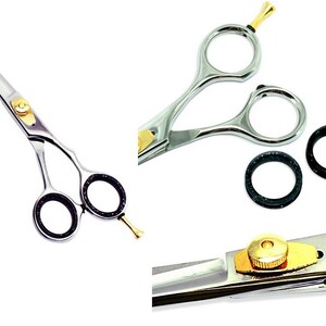 Professional Barber Razor Edge Hair Cutting Shear 6.5 Inch with Adjustable Tension and Finger Inserts, Sharp Blades for Hairstyling and Trim