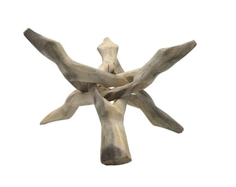 Natural Wood Crystal Ball Or Shell Stand, Multi Purpose Stand For Craft Projects Or Holds Crystal, Wooden Stand For Rituals Or Holding Stone