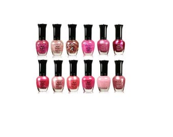 Nail Polish Awesome Pink Colors Full Size Lot of 12 piece Set, Shimmering Nail Polish For Nails Or For Professional Beauty Shop Usage