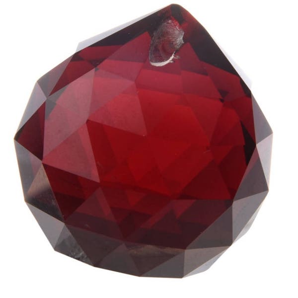 Red Feng Shui Large Crystal Ball Prism Pendant Suncatcher 40 mm For Attracting Positive Energy, Project Crystal Ball For Attachment Parts