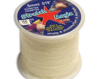 Pepperell Stretch Magic 0.5 mm Bead and Jewelry Cord, 100m Of Strong Clear Stretchy And Flexible Cord, For Beading Or Many Jewelry Projects