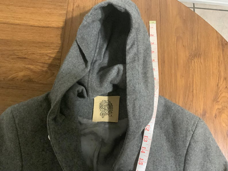 Vintage 2002 urban outfitters hoodie coat jacket stylish, small- med warm warm wool, gray designer jacket stored in closet, discontinued image 4