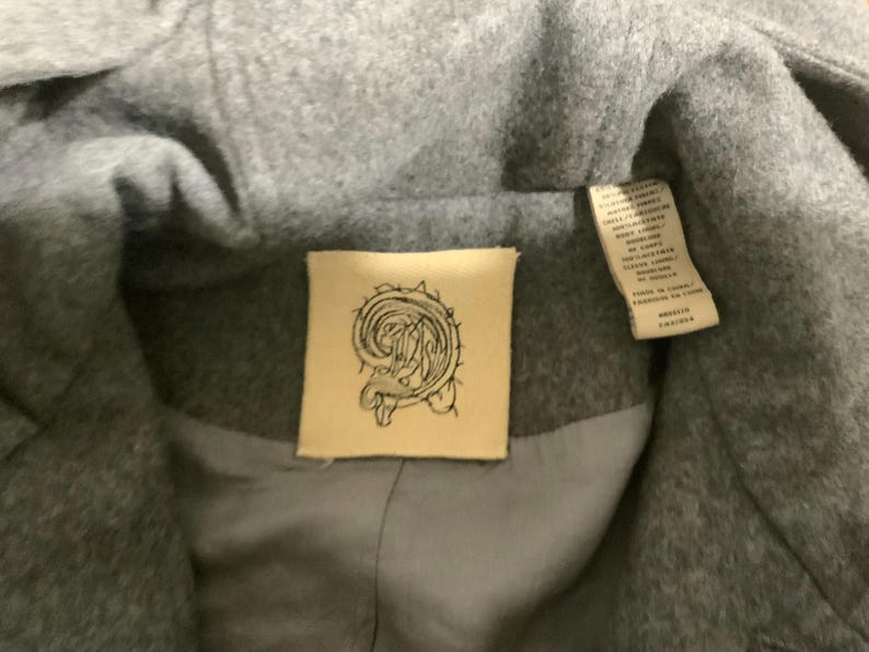 Vintage 2002 urban outfitters hoodie coat jacket stylish, small- med warm warm wool, gray designer jacket stored in closet, discontinued image 5
