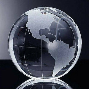 High Quality Crystal Globe Paperweight 3.2&quot; With Gift Box, Globe Perfect Paperweight Office Crystal Diamond Gift, Crystal Projects Or Favors