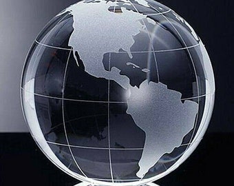 Hoge kwaliteit Crystal Globe papiergewicht 3,2 "Met Gift Box, Globe Perfect Papiergewicht Office Crystal Diamond Gift, Crystal Projecten of Gunsten