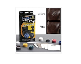 Kit fai da te per la riparazione di pelle o vinile Restore It che include 7 colori miscelabili, ripara lievi fori e strappi su mobili in pelle e articoli in pelle.