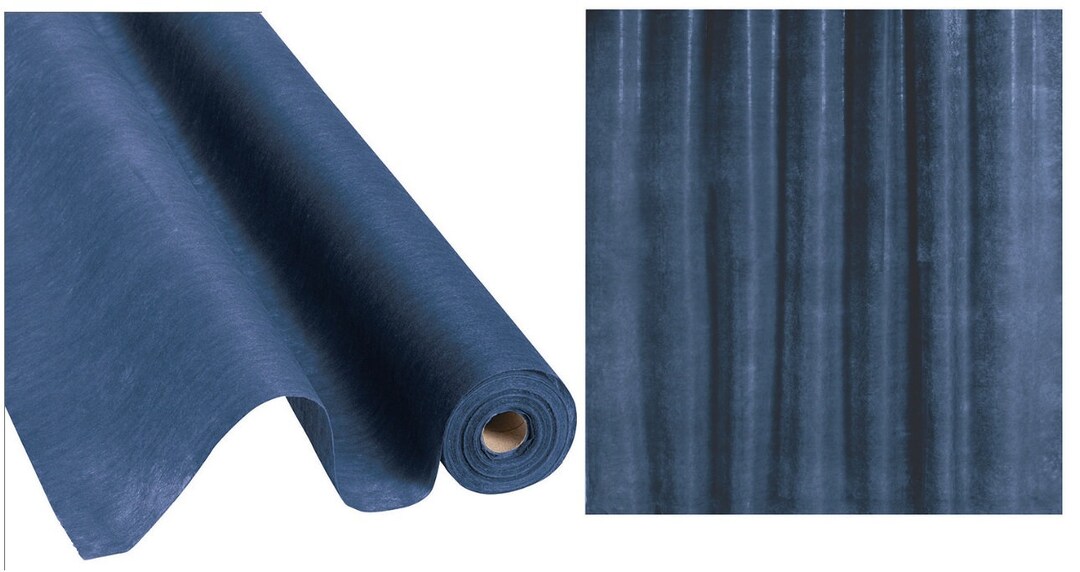 Navy Blue Gossamer Fabric Roll 100 Feet by 3 Feet for Wedding Aisle