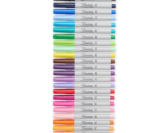 Sharpie Ultra Fine Point Permanent Markers 24 Count Assorted Colors, Quick Drying Permanent Markers For School Art Projects, Color Markers