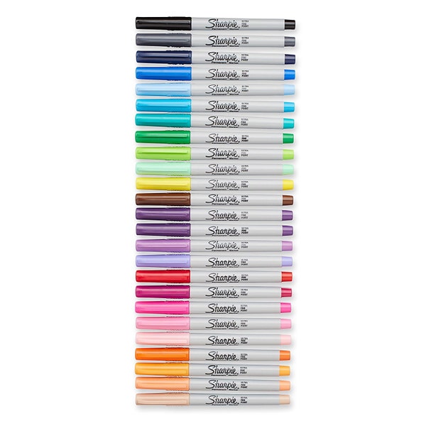 Sharpie Ultra Fine Point Permanent Marker 24 count assortierte Farben, schnelltrocknende permanente Marker für Schulkunstprojekte, Farbmarkierer