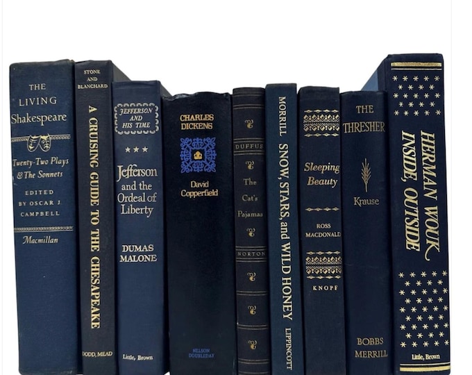 Blue or Shades of Blue 5 Count Old Vintage Antique Rare Hardcover Random Books, Vintage and Antique books are published between 1800-1960