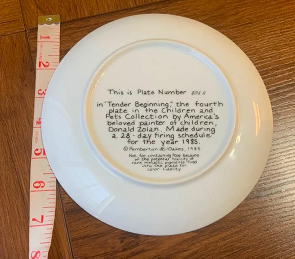 ヴィンテージプレート 1985 限定版、子猫をモチーフにした女の子への