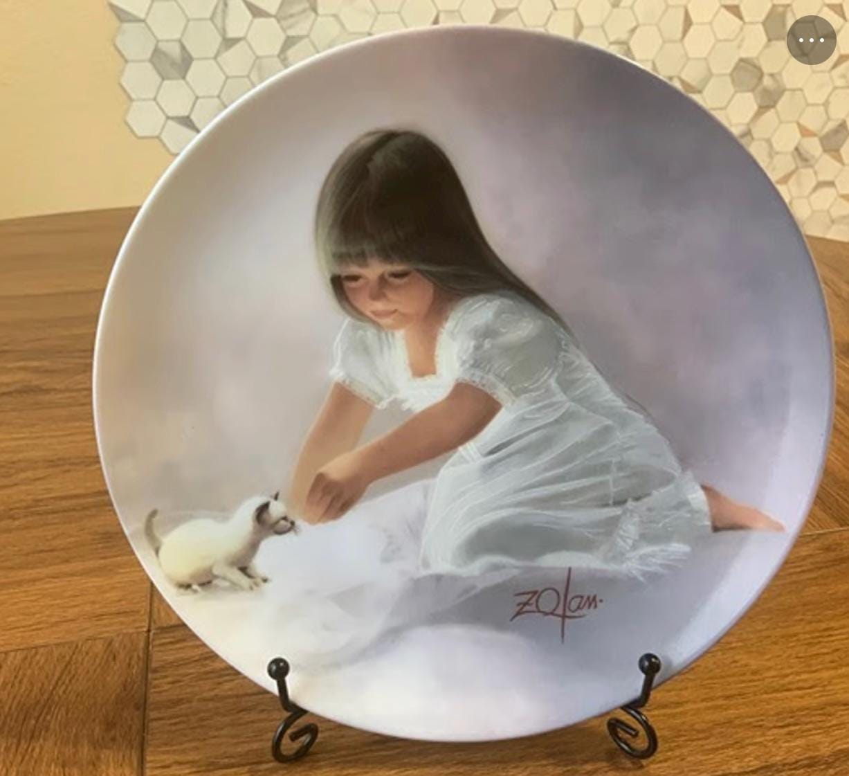 ヴィンテージプレート 1985 限定版、子猫をモチーフにした女の子への