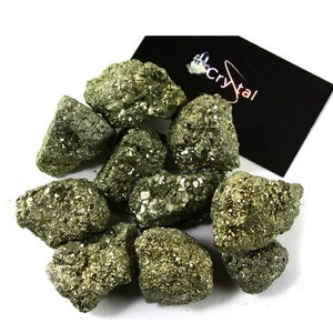 Una libbra di pietre di pirite grezze grandi 1 "-3" naturale grezzo Reiki cristallo Reiki guarigione, Ariete, Toro e Gemelli Pietre di nascita, creazione di gioielli