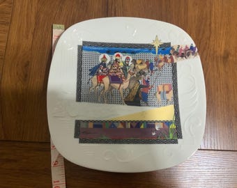 Vintage 1990 journey of the magi, the story of Christmas series Mathew 2:1-2, porcelain limited edition plate, holiday story and art plate