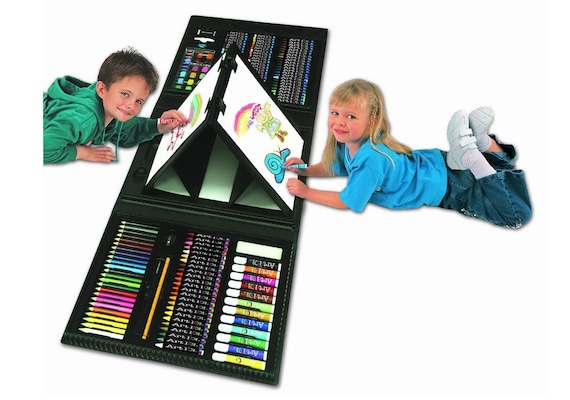Kids 179 Piece Double Sided Trifold Easel Art Set Traveling or