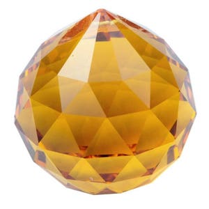 Yellow Feng Shui Large Crystal Ball Prism Pendant Suncatcher 40 mm For Attracting Positive Energy, Project Crystal Ball For Attachment Parts