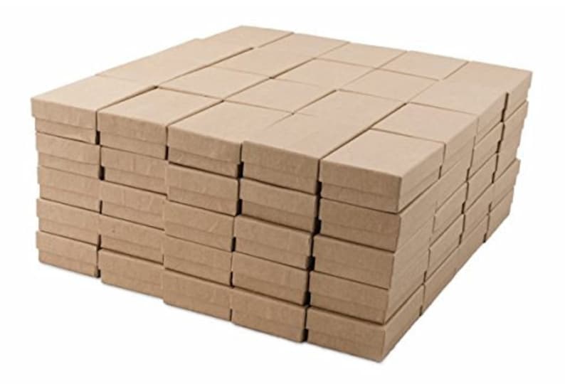 100 Count Cotton Filled Boxes Square Cardboard Jewelry Boxes Etsy