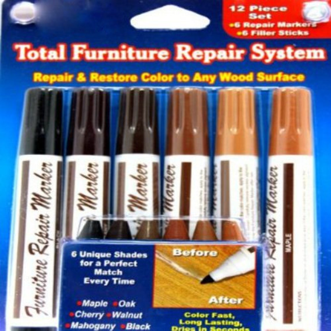 Wood Touch Up Markers and Wax Sticks 12 Piece For Repairing Etsy