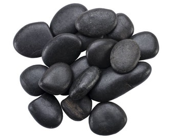 5 lbs Bonsai Garden Or Terrarium Black Rocks Multiple Sizes, Polished Rocks For Wedding Vases, Plants, Floral Arrangements Or Craft Projects