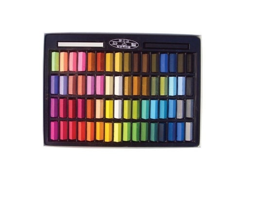 Non Toxic Soft Pastel 64 Count Assorted Colors Square Chalk, Vivid
