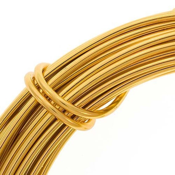 Aluminum Gold Craft Wire 12 Gauge 39 Feet, Craft Projects and Jewelry Wire,  Easily Bendable Gold Wire for Projects Like Wedding Dress Hanger 