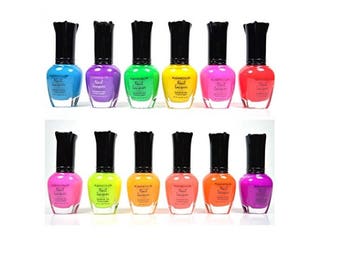 Esmalte de uñas vintage neón impresionante, 15 ml, juego de 12 lacas, esmalte de uñas colorido para fiestas y eventos, para tiendas de belleza profesionales (no Kleancolr)