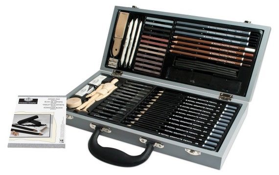 Graphite Pencils Deluxe Sketching Artist Box Set, Graphite Sticks For Sketching And Drawing, Artist Sketching Box For Gift Or Beginner Set