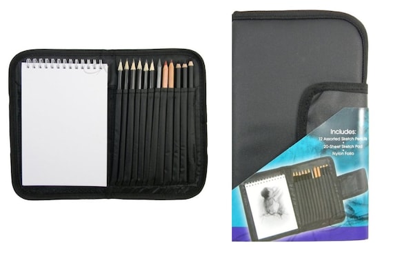 Compact and Portable Sketch Folio 1 Drawing Kit With Carrying Case With Art  Supplies, Basic Sketching Set for Students and Artists on the Go 