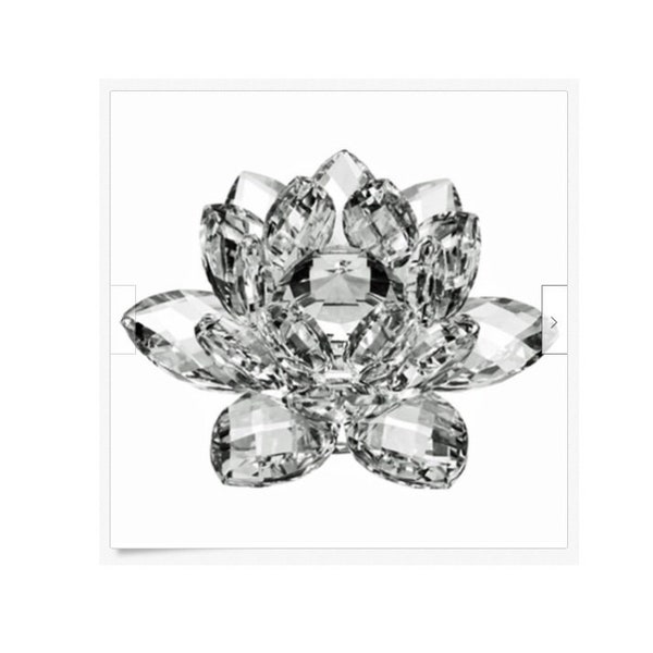 High Quality Clear Crystal Lotus Flower 3", Peace And Purity For Attracting Positive Energy, Soothe and Clear The Bad Energy From Home