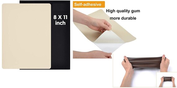 Beige Color Leather and Vinyl Adhesive Repair Patch, Sticky Vinyl