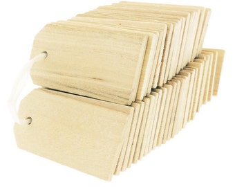 100 Count Blank Wooden Gift Tags for Wine, Decor Or Weddings, Blank Wooden Tags For Wedding Gifts Or Add Style To Gift Or Table Settings