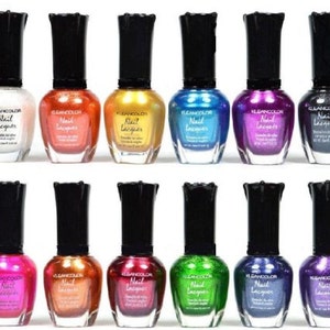 Nail Polish Awesome Metallic Full Size Lacquer Lot of 12 piece Set, Shimmering Nail Polish For Nails Or For Professional Beauty Shop Usage