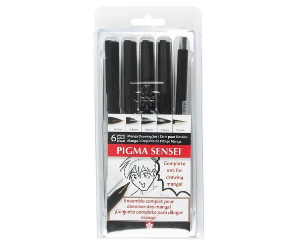 Manga 6 Piece Drawing Pens, Kit Gift for Self or Other Beginning