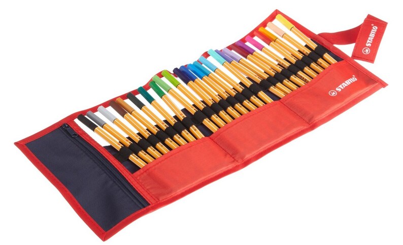 Pen Roll Up Set 25 Fine Line Pens With Vibrant Colors In a image 1