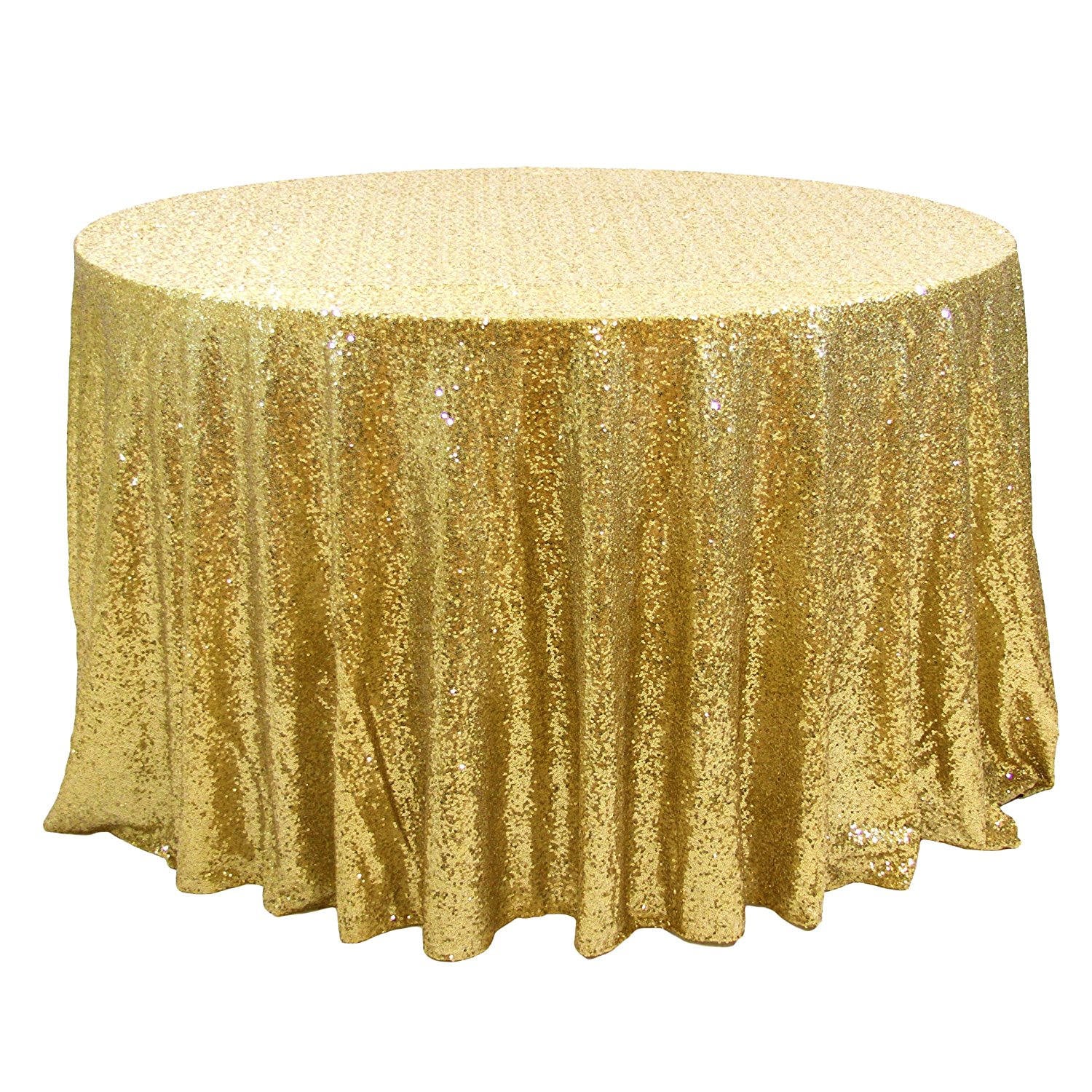 Gold Sequin Wedding Tablecloth 72 Inch Round Polyester Sequin Etsy