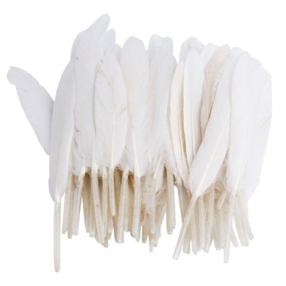 White Goose Decorate Feathers For Elegant Weddings 100 Pieces Etsy