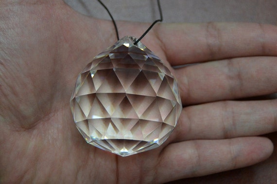 Giallo Cristallo Trasparente Sfera Prisma Pendente Perline Suncatchers Ornamento Appeso Finestra Portachiavi Artigianato Fai da Te