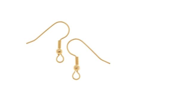 100 Pieces of 22K Gold Plated Surgical Steel Earring Hooks, 50