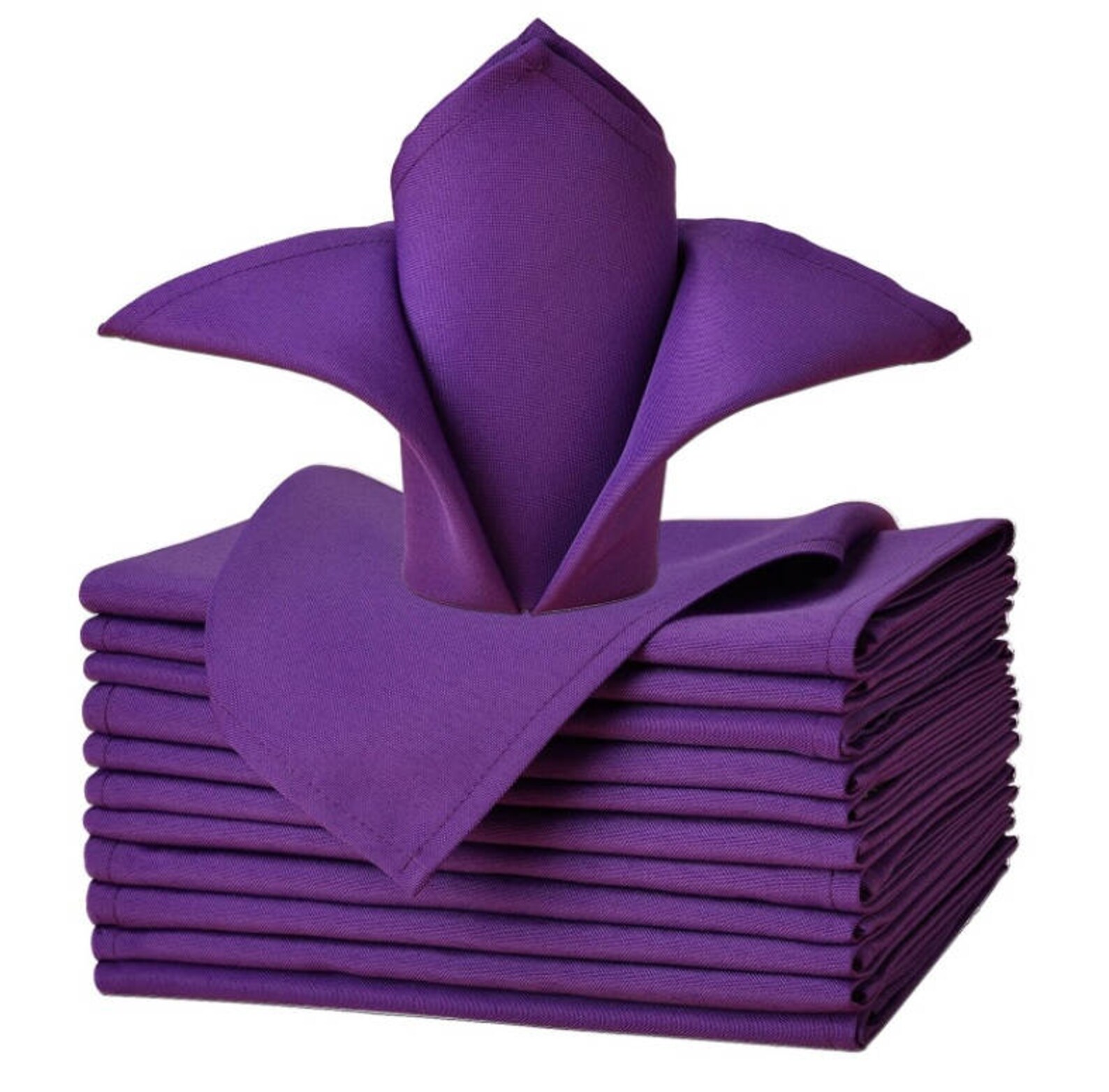 Purple Wedding Napkins 17 by 17 Solid Polyester Napkins Etsy